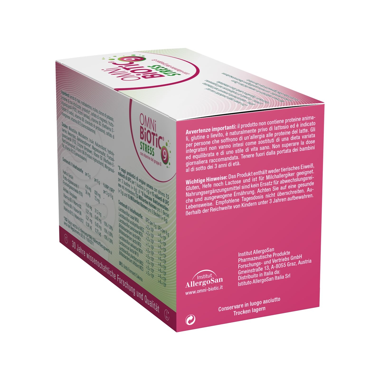 OMNi BiOTiC Stress con vitamine del gruppo B | Polvere | Integrato con vitamine B2, B6 e B12 | VEGANO | 28 bustine da 3 g