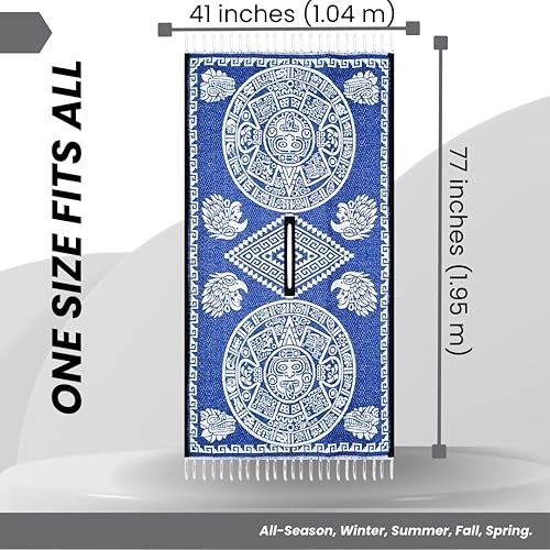 Miniatura 5 de Artisans Bazaar Poncho mexicano Sarape Azteca Hombres Hombre Mexico Gabanes Mexicanos Western Cowboy Disfraz Adulto Jorongos