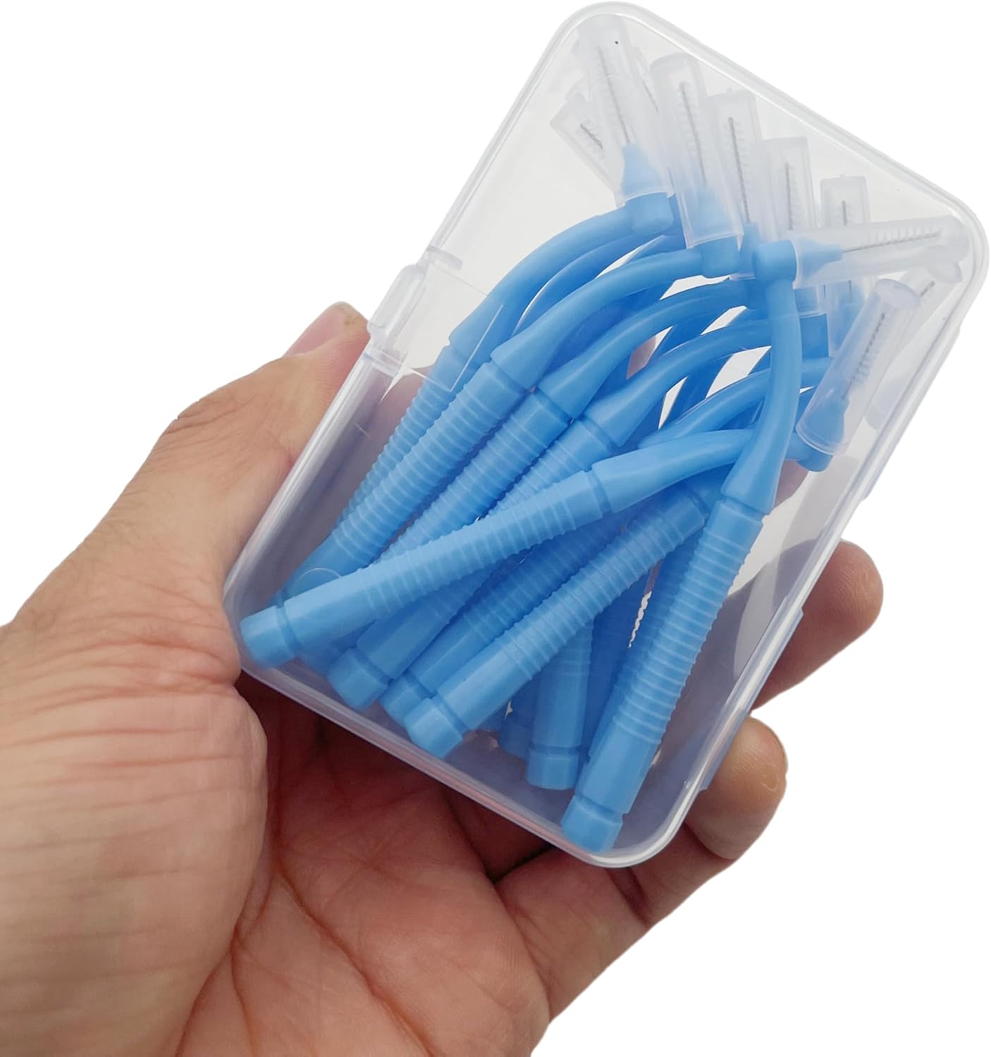 Interproximal Brush, Gum Interdental Brushes, L Angle Reusable Dental Cleaners Brushes,Disposable Oral Dental Hygiene Brush,Dental Toothpick Floss for Braces,Tooth Cleaning Tool (1.2mmBlue, Normal)