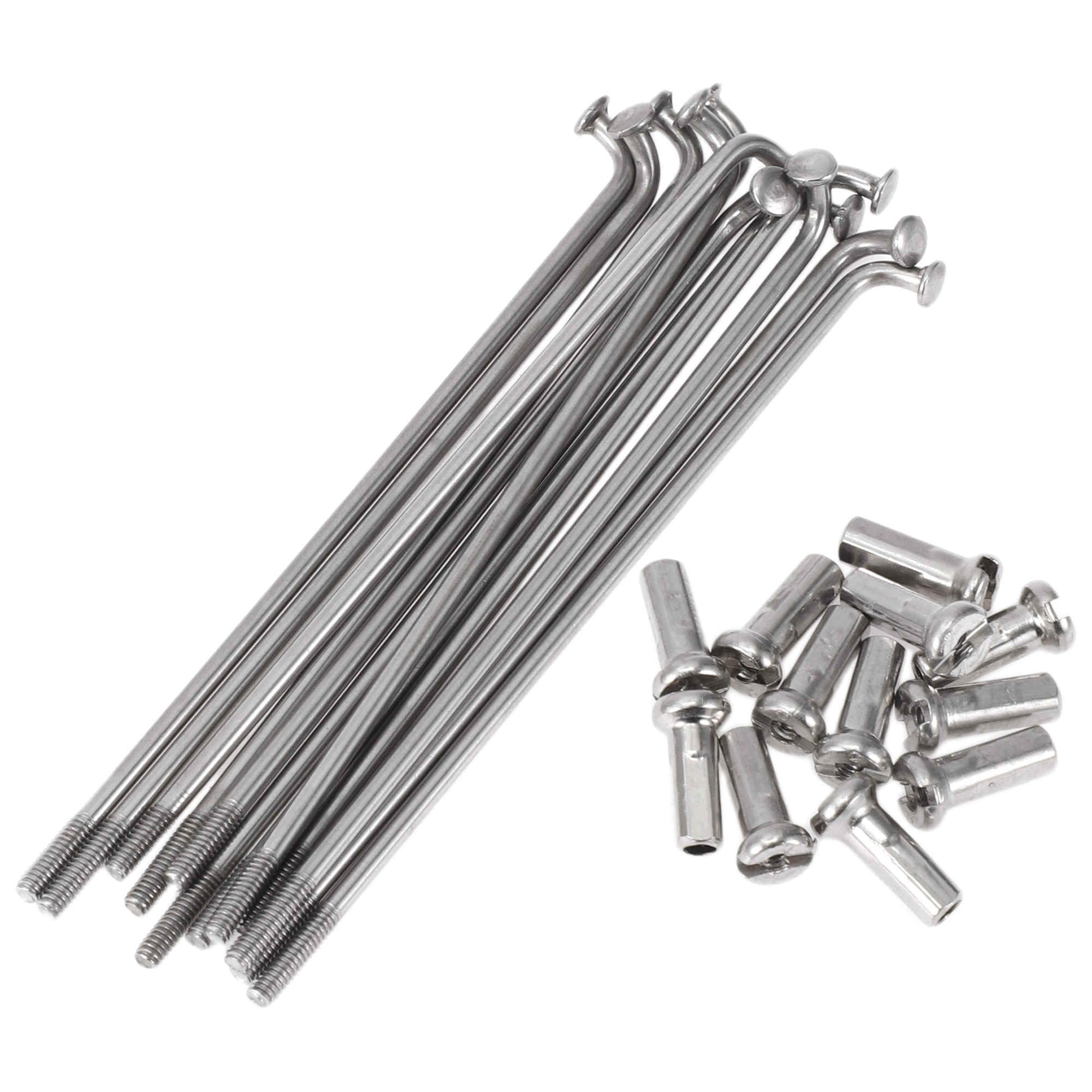 A ABSOPRO 12 Set 14G Bicycle Spokes 78mm Bike Wheel Spokes Silver Tone