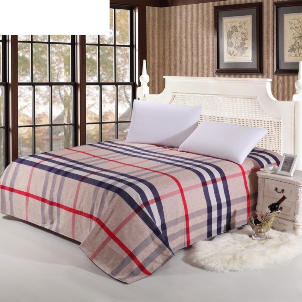 Drap en coton Vichy double 200x230 cm pour lit deux personnes