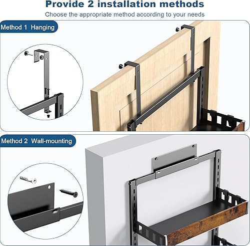Miniatura 2 de bukfen Organizador de despensa para puerta, cesta de madera ajustable de 8 niveles, organización y almacenamiento de puerta de despensa de cocina,