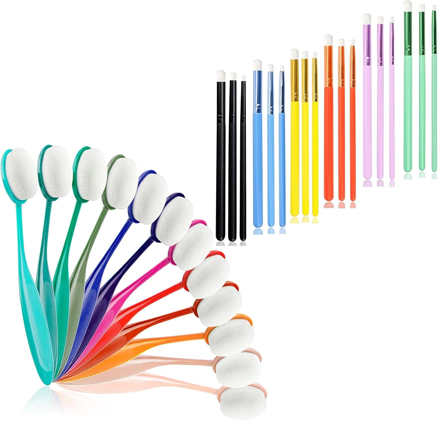 Yoseng 30 Pcs Ink Blending Brushes for Card Making, Crafts - 12 Background & 18 Stencil Detail Brushes | Professional Artist Tools for Scrapbooking, Papercraft, DIY Art