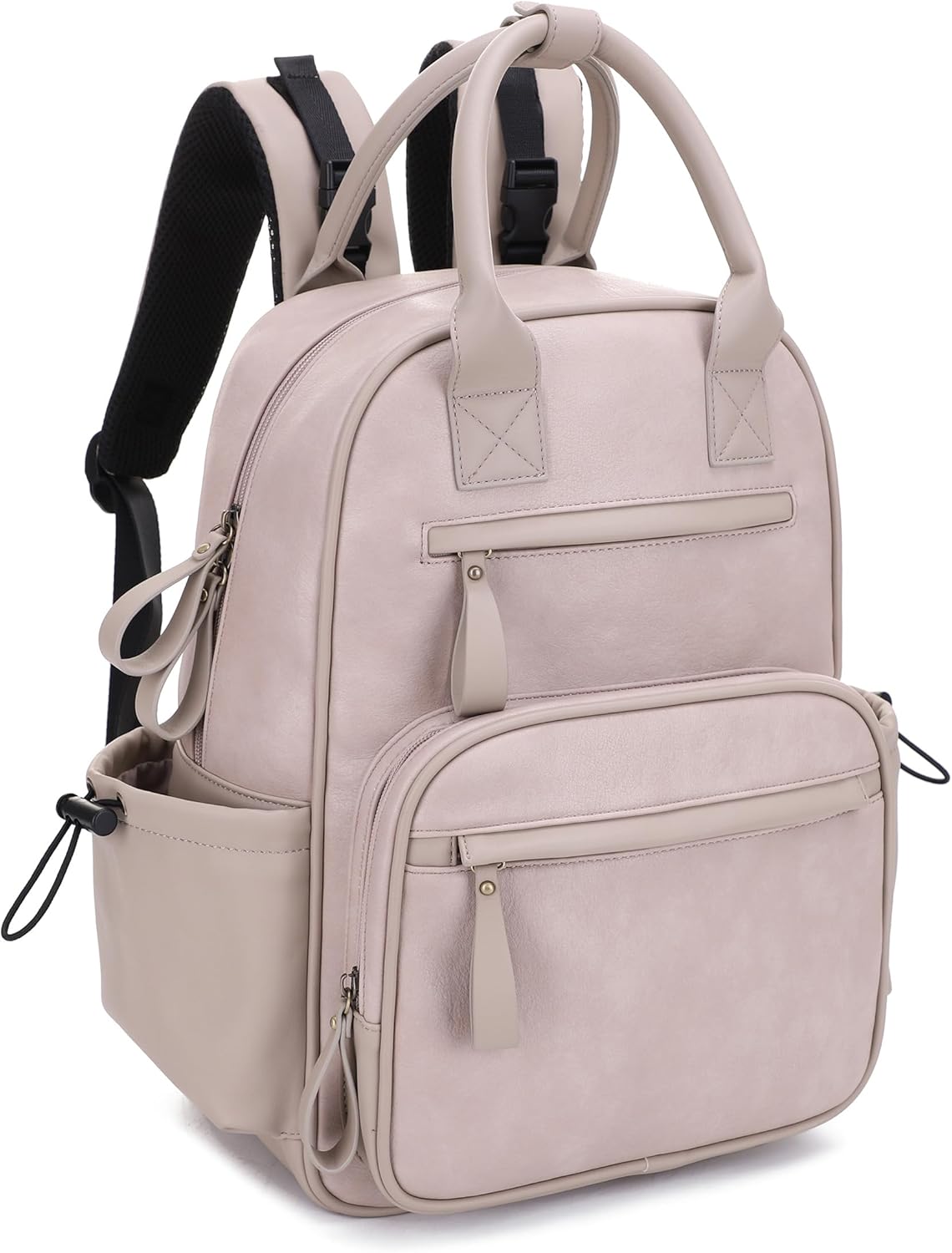 JESSIE & JAMES Saturday EDC Diaper Bag Backpack Multi Function Diaper Bag with Changing Pad & Stroller Straps_Light Stone