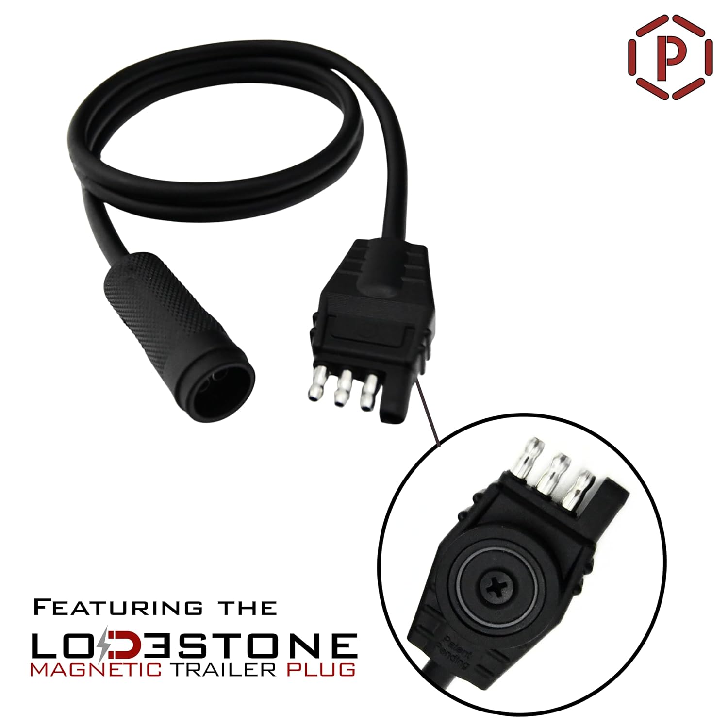 Precision Harness 4 Way Flat Rapid Replacement Front | 6FT 4 Pin Trailer Cord with 4 Pole Quick Connections | 4 Way Trailer Plug with Magnet for Trailers