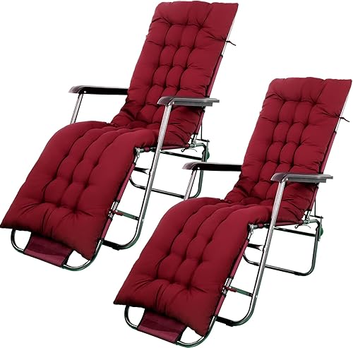 Miniatura 17 de Bucherry Cojines suaves para tumbona de 67 x 19 pulgadas, cojín para silla por gravedad, cojín para sofá, muebles de césped, con 6 lazos