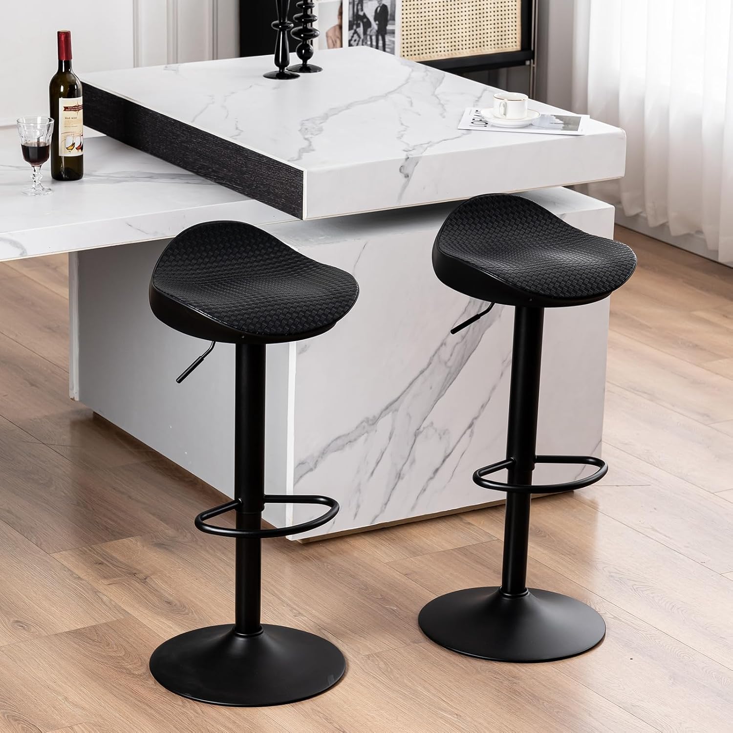 Amazon.com: YOUNIKE Bar Stools Counter Height Modern Adjustable Swivel ...