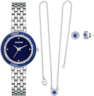 Armitron Women's Genuine Crystal Accented Bracelet Watch and Jewelry Set, 75-5796
