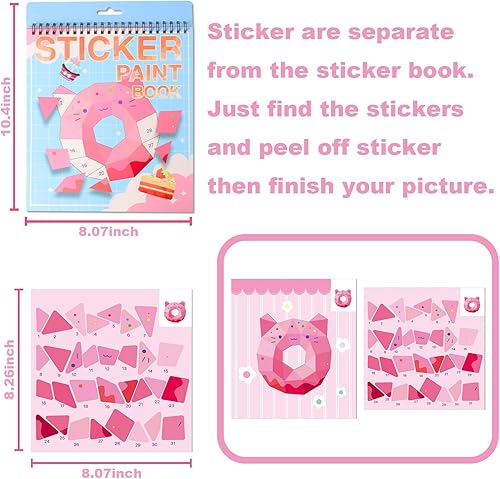 Miniatura 39 de Pintura para vehículos con calcomanías, libros, manualidades para niños de 4 a 8 años, calcomanía por número, regalos de cumpleaños, recuerdos