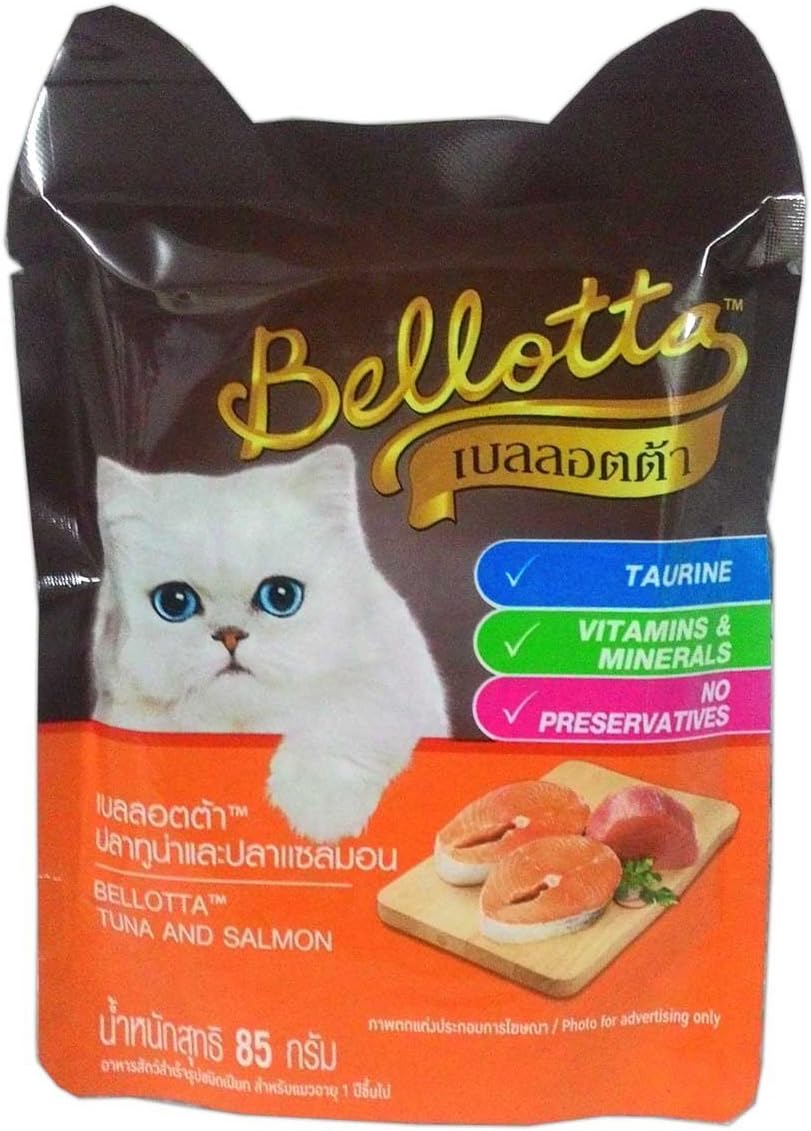 Bellotta Cat Food, Tuna and Salmon, 85 g Pouch (Pack of 3)