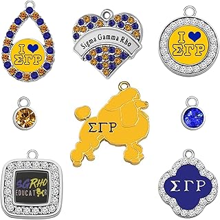 8PCS Sorority Jewelry DIY Charms SGRHO Sorority Gifts for Making Jewelry Paraphernalia Gift Rhinestone Jewelry (8PCS SGRH)