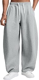 Susclude Mens Baggy Barrel Sweatpants Wide Leg Drawsting Loose Fit Casual Comfy Lounge Lightweight Gym Track Summer Pants
