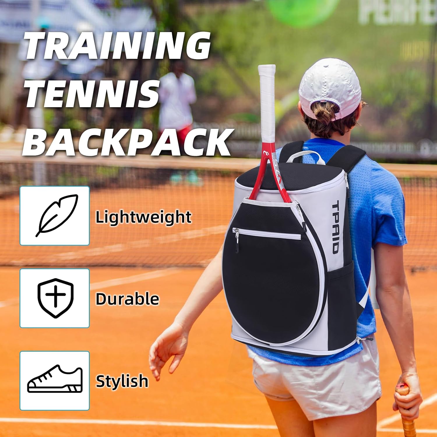TPAID Tennis Backpack, Team Tennis Racket Bag for Men & Women, Sport Bags for Tennis Pickleball Badminton with Shoes Compartment