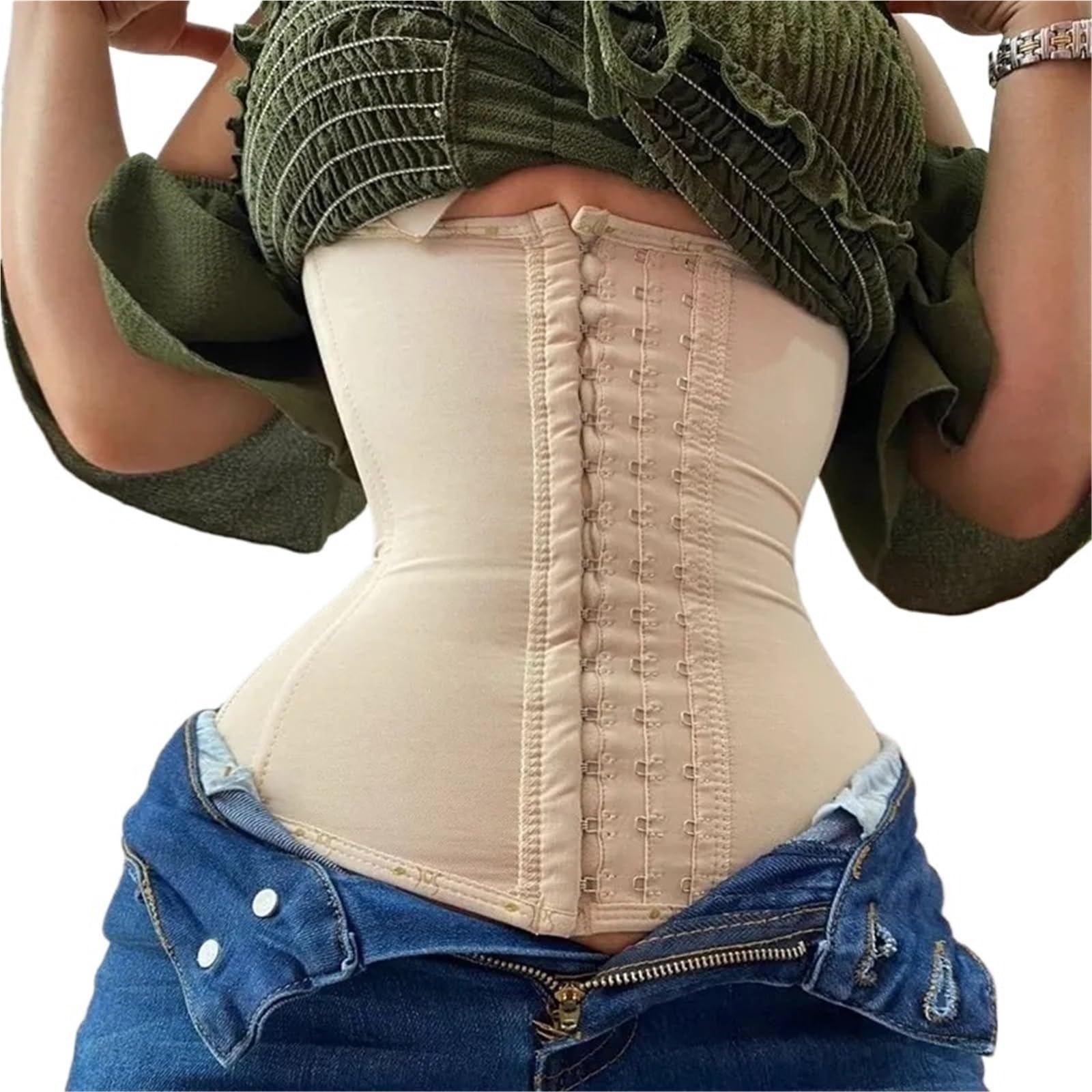 Fajas Reductoras Mujer Faja Moldeadora de Cintura, Pantalones Cortos de Doble compresión, Control de Abdomen, Faja Adelgazante, cinturón modelador de Abdomen Plano(Skin,XS)