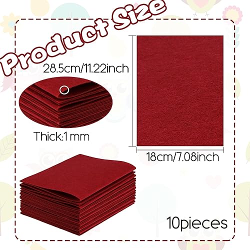 Miniatura 10 de Hojas de fieltro, 7 x 11 pulgadas, tela de fieltro suave para manualidades, 10 piezas, tela de Halloween, fieltro de otoño para proyectos de