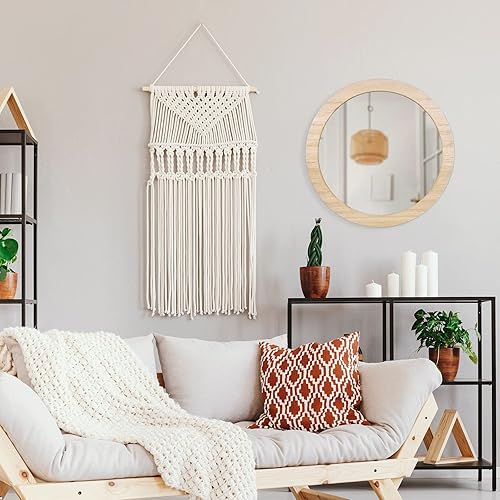 Miniatura 37 de JJUUYOU Espejo de pared circular de 16 pulgadas, espejo de pared redondo para baño, espejo circular de granja, decoración de pared de baño, espejo