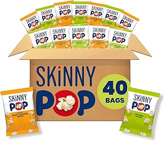 Popcorn, Original and White Cheddar Variety Pack, Whole Grain, Dairy-Free Snack, 0.5oz (40ct)