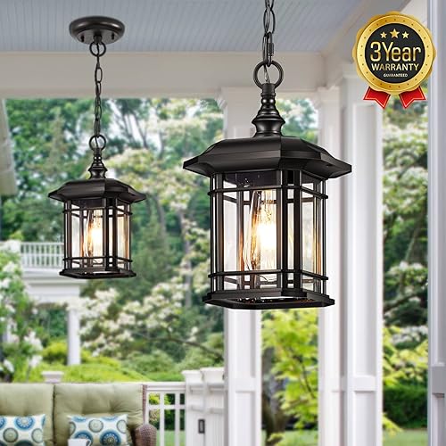 Miniatura 8 de VIANIS Lámpara de exterior con sensor de movimiento luces colgantes para exteriores para porche atardecer al amanecer luces de porche modernas para