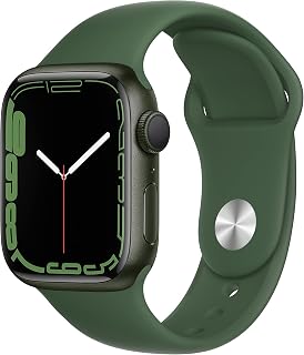 Apple Watch Series 7 (GPS, 41MM) - Green Aluminum Case with Clover Sport Band (Renewed)
