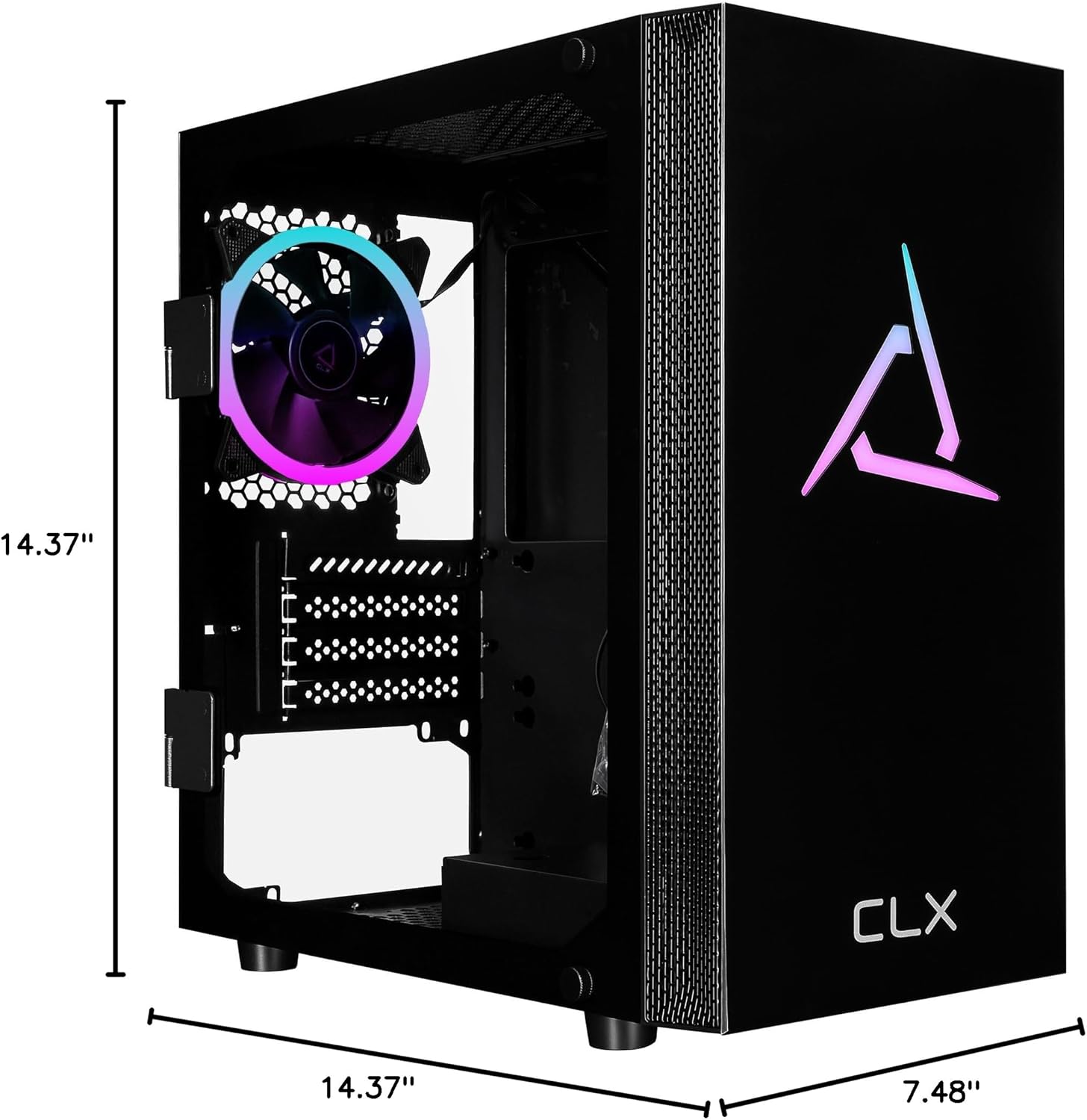 CLX Sphynx Micro Tower Black, Tempered Glass, Full Size Window, no PSU, MATX