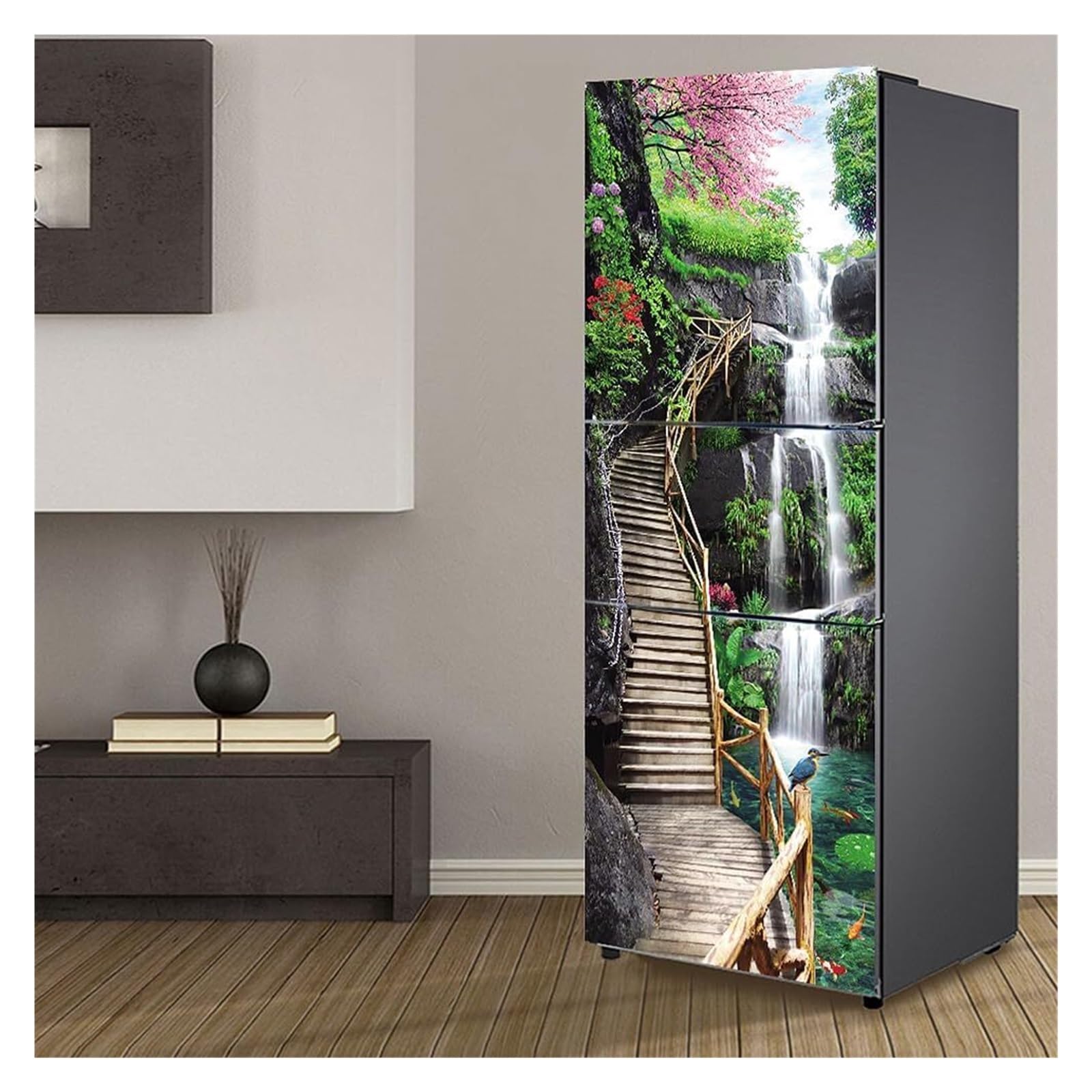 GDHKDDFL Minimalist, luxury-inspired fridge decals, Fridge Sticker Full Covering Door Covers Skins Wall Stickers for Kitchen Decal(M: 60x180 cm)