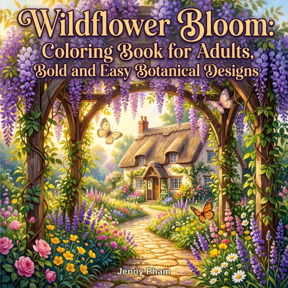 Wildflower Bloom: Coloring Book for Adults, Bold and Easy Botanical Designs