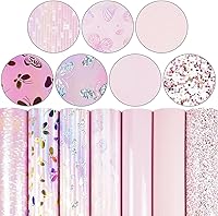 Vista 14 de Litchi Paquete de 6 hojas de cuero sintético de 8 x 12 pulgadas para aretes de lazo, tela de vinilo fácil de cortar para Cricut, cuero sintético