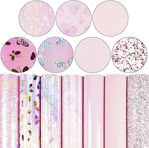 Miniatura 14 de Litchi Paquete de 6 hojas de cuero sintético de 8 x 12 pulgadas para aretes de lazo, tela de vinilo fácil de cortar para Cricut, cuero sintético