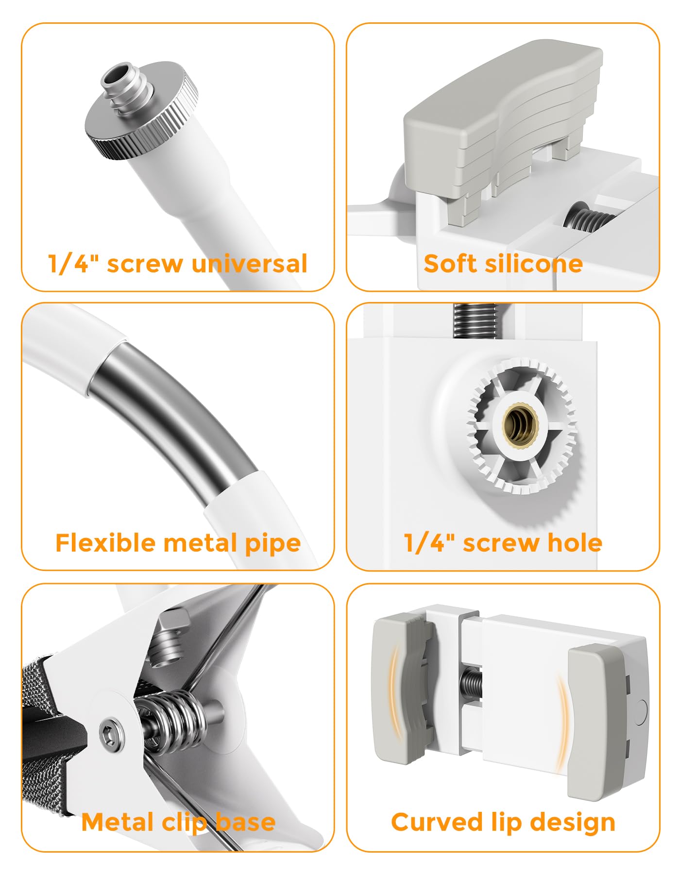 Soporte Universal para Monitor de Bebé GHB Camara,Philips Avent/Momcozy/ieGeek BOIFUN/GHB/Hellobaby,Soporte Flexible para Cámara de Bebé con Rosca 1/4",Compatible con la mayoría de vigilabebés - 5