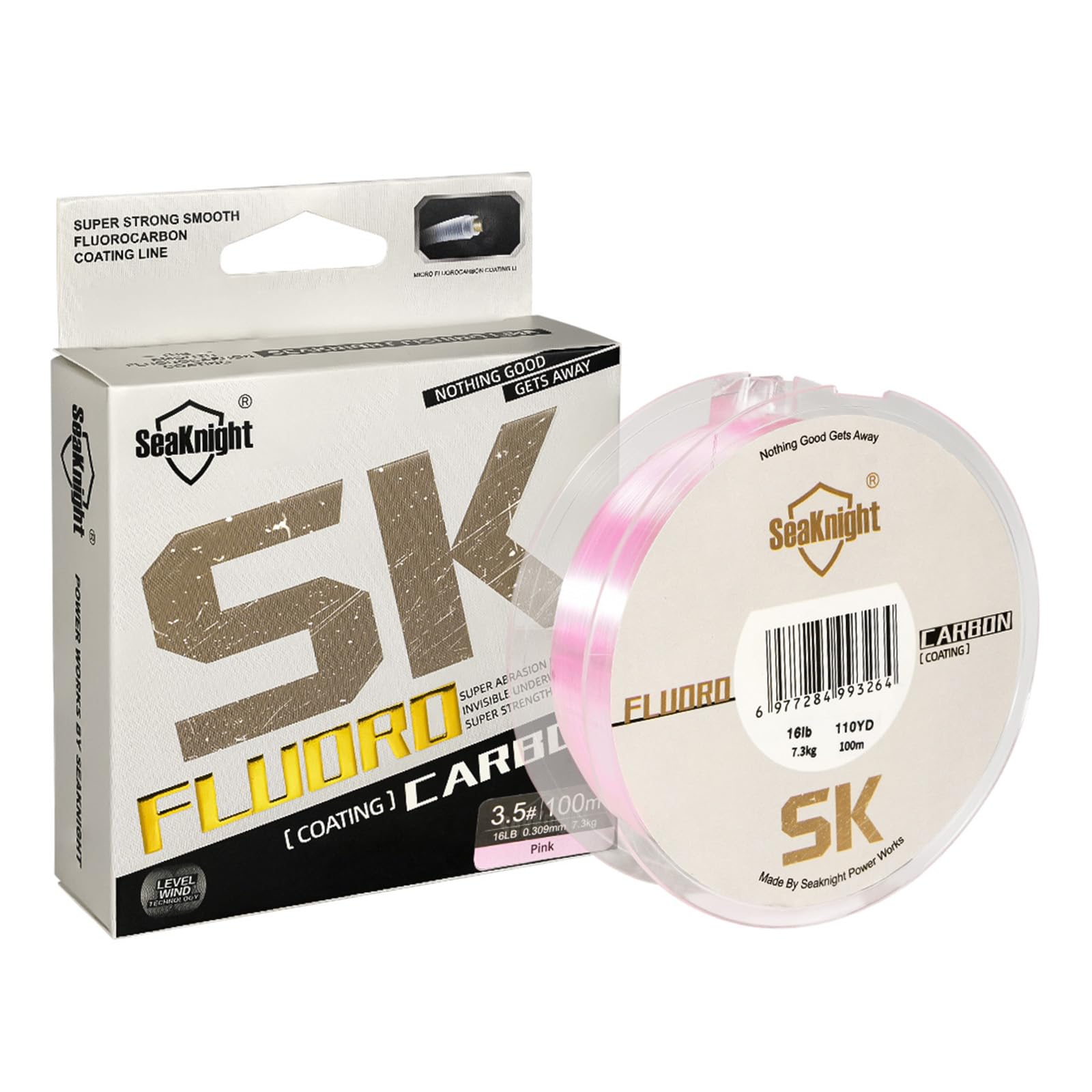 SeaKnight SK Fluorocarbon Coating Fishing Line Saltwater 50M/100M Monofilament Fishing Line Sinking Shock Leader Line Sea Fishing 3-100LB