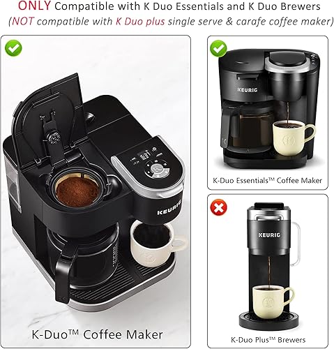 Vista 6 de Filtro de café reutilizable de malla dorada de 8 a 12 tazas para Keurig K-Duo Essentials y K Duo Brewers, reemplaza tus filtros de café de papel