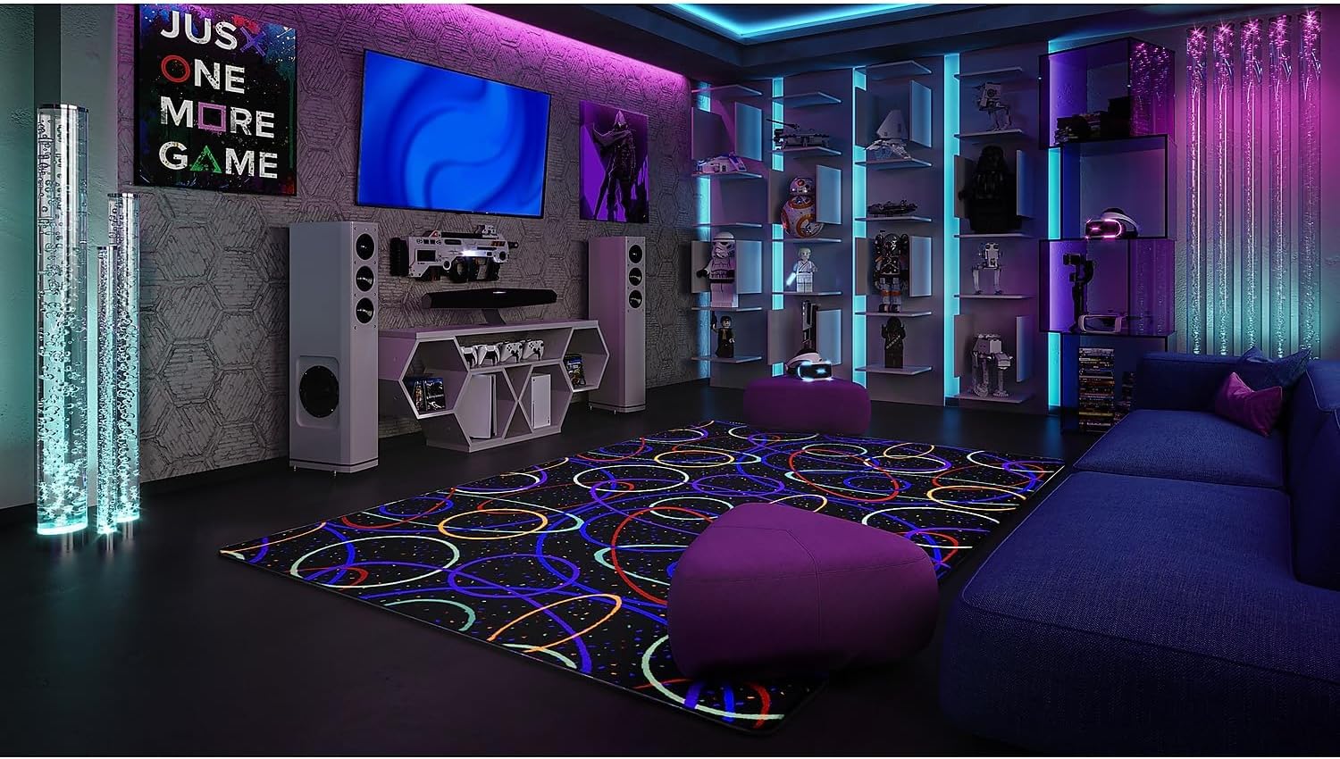 Joy Carpets Fluorescent Looped 4' x 6' Area Rug