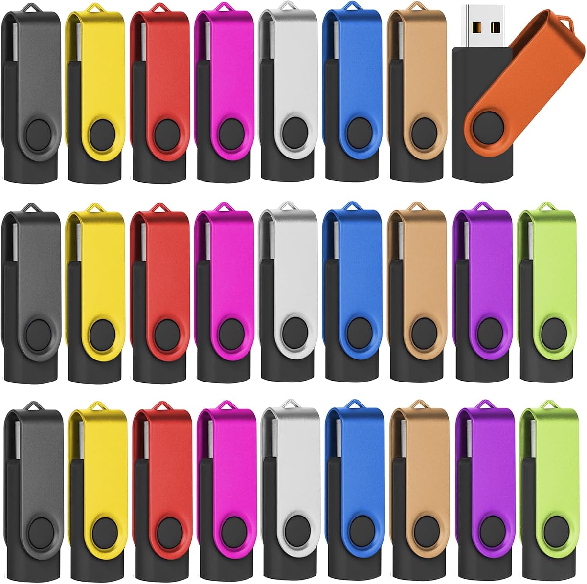 128MB 2.0 USB Flash Drive 50-Pack Thumb Drives Bulk with Lanyards