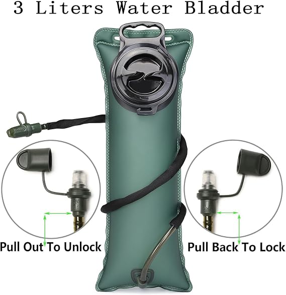 Insulated Water Hydration Pack Bag with 3L TPU Bladder Tactical Molle Hydration Backpack for Hiking Cycling Running