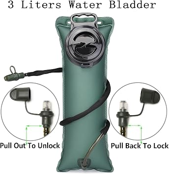 Insulated Water Hydration Pack Bag with 3L TPU Bladder Tactical Molle Hydration Backpack for Hiking Cycling Running