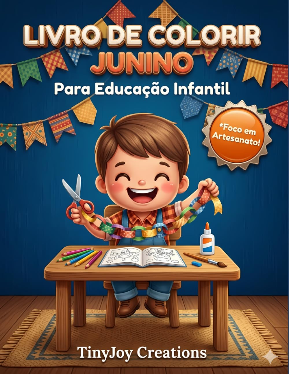 Livro de Colorir Junino para Educação Infantil: Artesanato, Jogos e Descobertas na Sala de Aula (Coleção Festa Junina para Colorir (Básico Infantil))