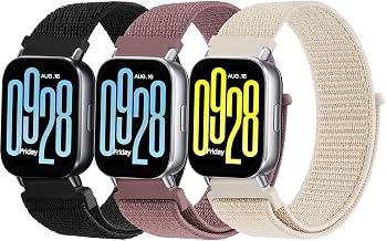 Oumida 3 Pieces Strap for Xiaomi Redmi Watch 5 Active/Redmi Watch 5 Lite Women Men, Adjustable Nylon Straps with Velcro, Breathable Sports Replacement Wristbands