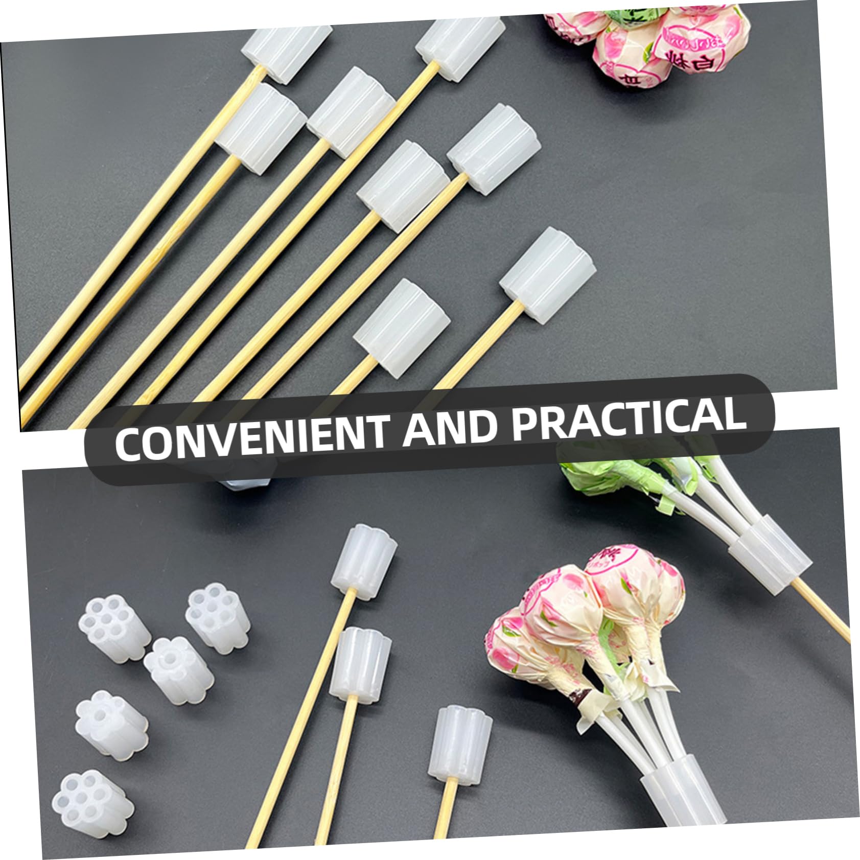 Lurrose 5 Ensembles Porte-Fleurs en Sucette Présentoir À Ventouse Porte-Sucette De Bureau Support Bonbon Porte-sucettes Porte-Sucette Pratique Porte-gâteau Plastique Blanche 30 Pièces X 5