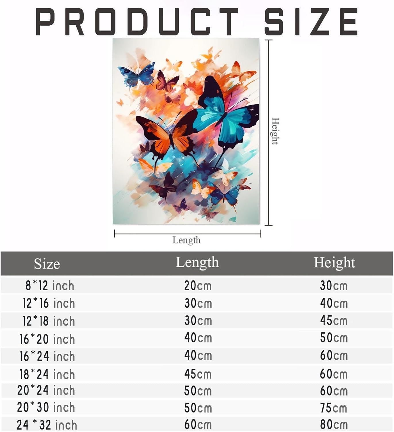 NSUAJOF Diamond Painting Kits for Adults Beginners Spunky Style Colorful Butterfly 5D DIY Full Round Diamond Art Painting Modern Home Wall Decor Gift idea Handmade 12x18 Inch