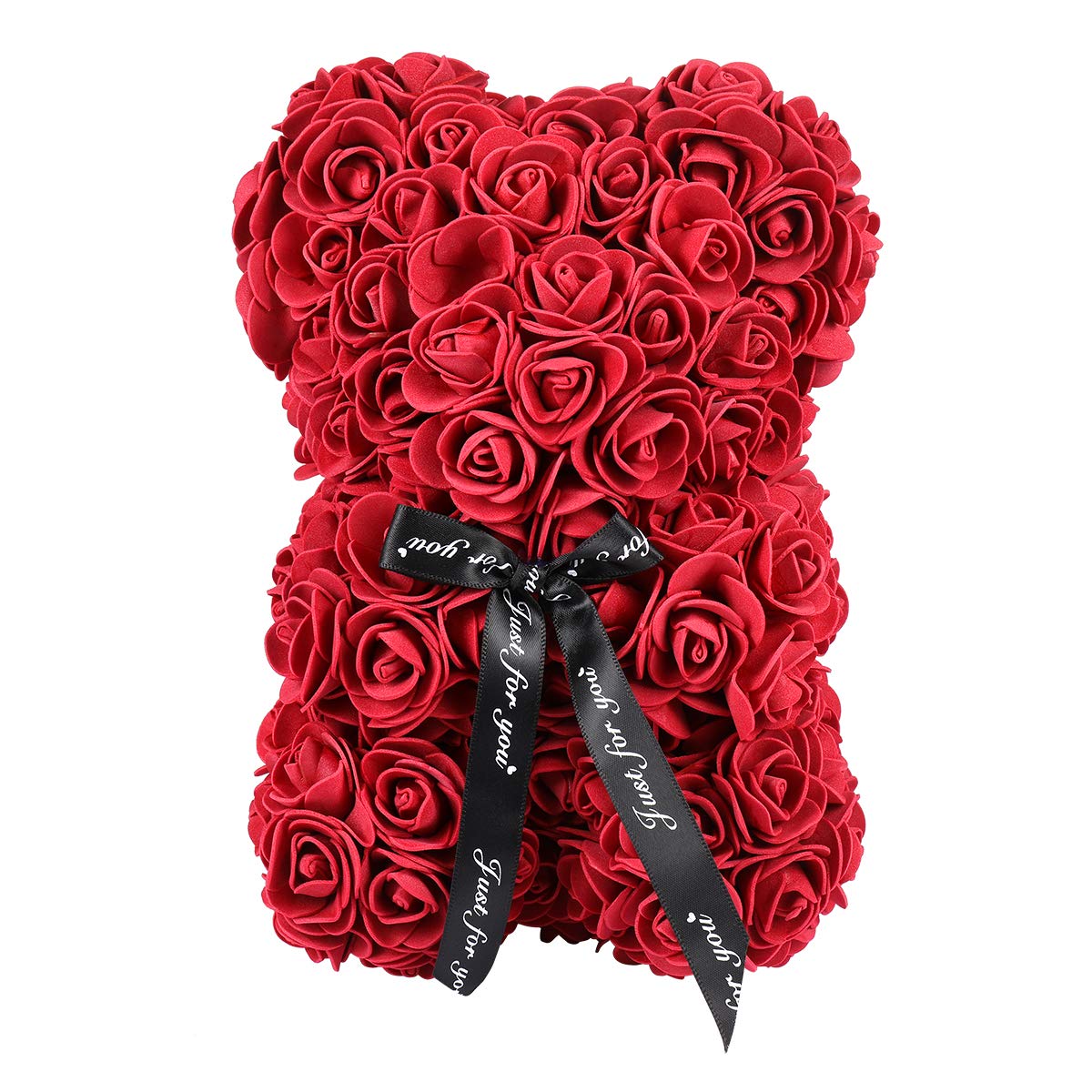 Ours en rose artificielle rouge LIOOBO 25cm pour votre décoration