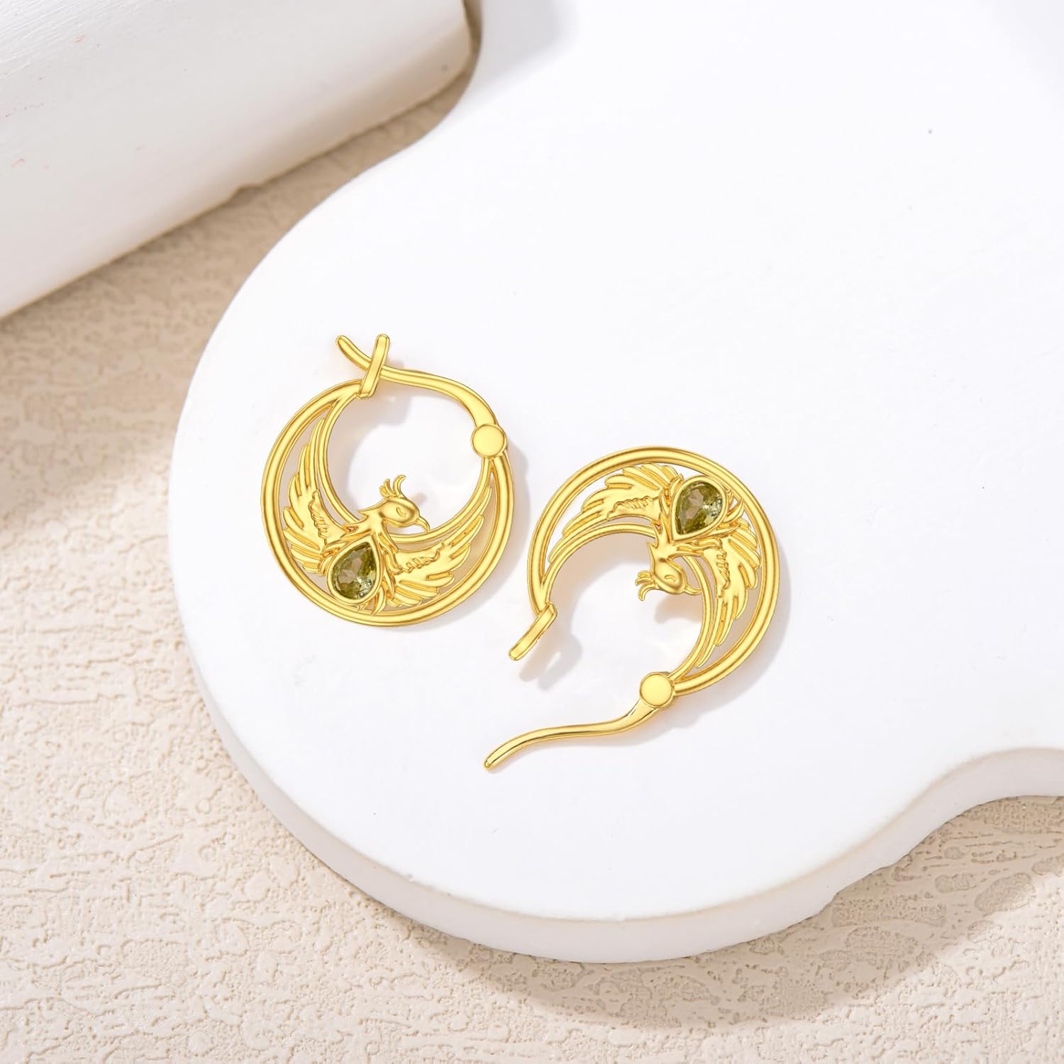 Phoenix Earrings for Women, s925 Sterling Silver Phoenix Earrings with Citrine, Phoenix Jewelry Gifts for Birthday Christmas Mothers Day