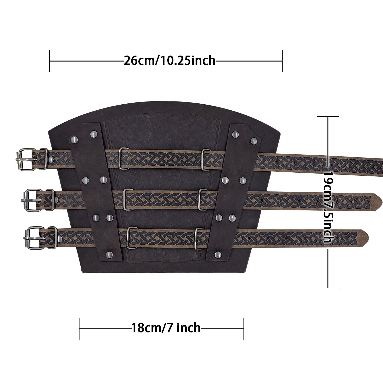 HiiFeuer Mittelalterliche Vintage Kunstleder Armschienen,Retro Schnallenverschluss Söldner Armschützer,Kostüm Ritterstulpen