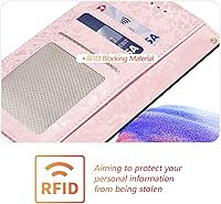 Vista 5 de UEEBAI Funda tipo billetera para Samsung Galaxy A16 4G/5G, cubierta de cuero PU con soporte, bloqueo RFID, funda flip con ranuras para tarjetas