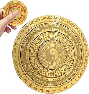 Feng Shui Compass, Brass Gossip Feng Shui Compass Crafts Home Living Room Office Desktop Decoration Festival Gift, Rotatable Golden Good Luck Minis, Chinese Luo Pan Ornaments