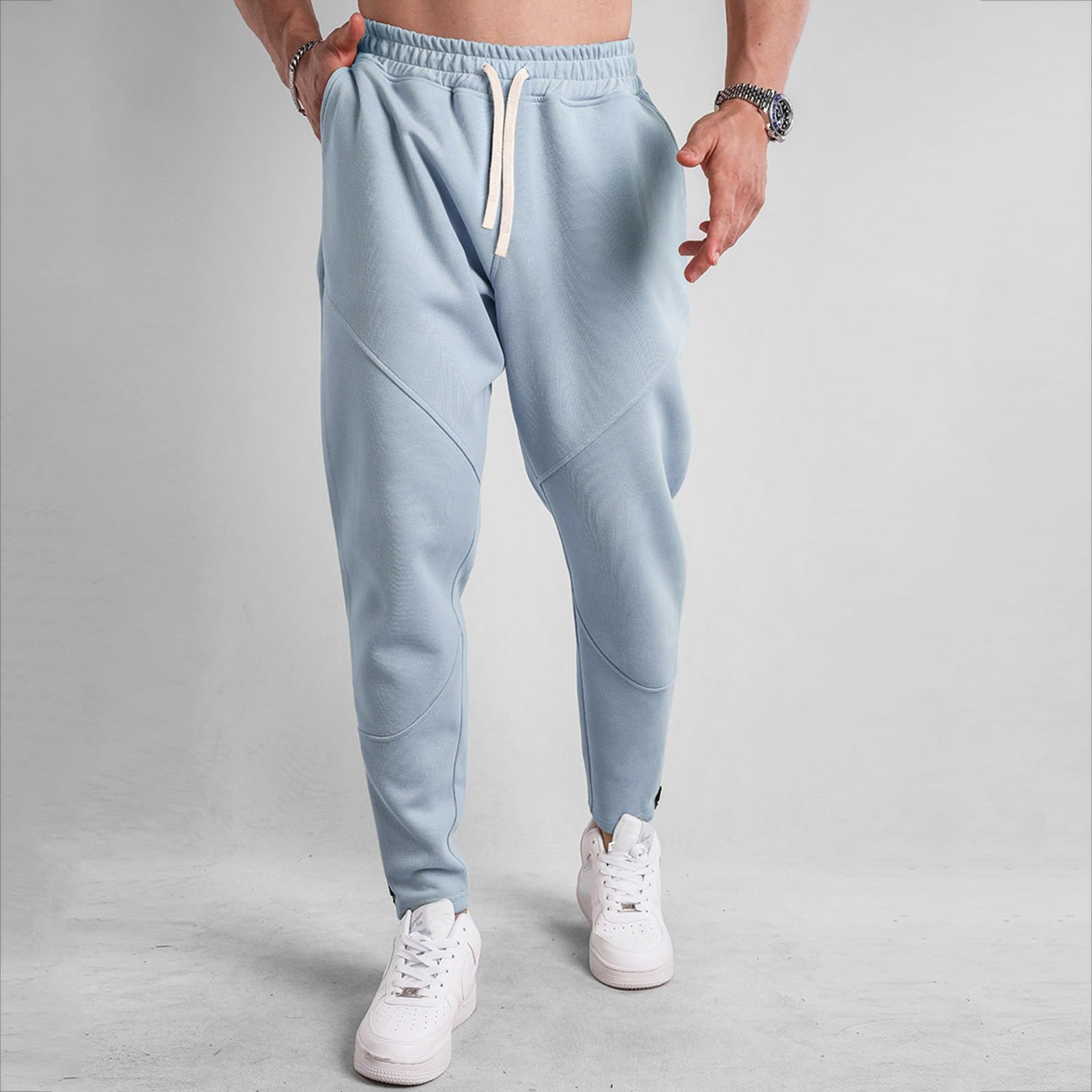 Pantalones de senderismo para hombre, robustos, multibolsillos, cómodos, esenciales, cargo, impermeables, informales, ajustados, con piernas estrechas
