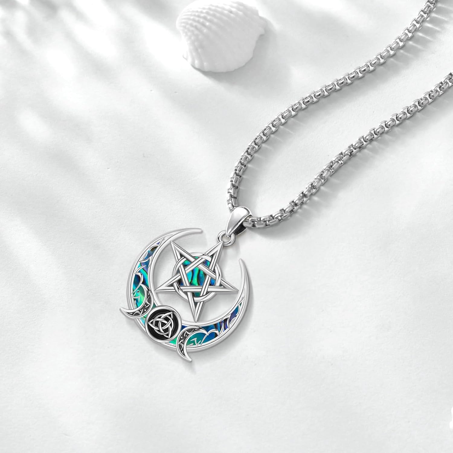 Pentagram/Celtic Knot/Witches Knot/Santa Muerte/Triple Moon Goddess/Baphomet/Hecate Necklace Sterling Silver Magic Wiccan Amulet Pagan Jewelry for Women Men - Image 2