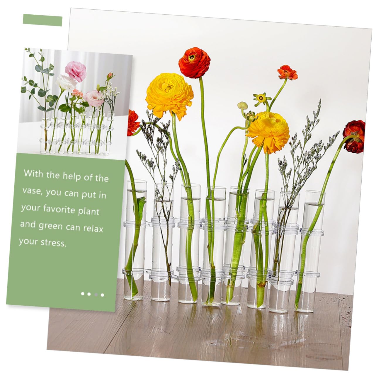 ABOOFAN Propagation Tubes Verre pour Plantes Intérieur Vase de Culture Hydroponique avec Support Lot de Grands Tubes avec Brosse Décor de Bureau et Maison Polyvalent