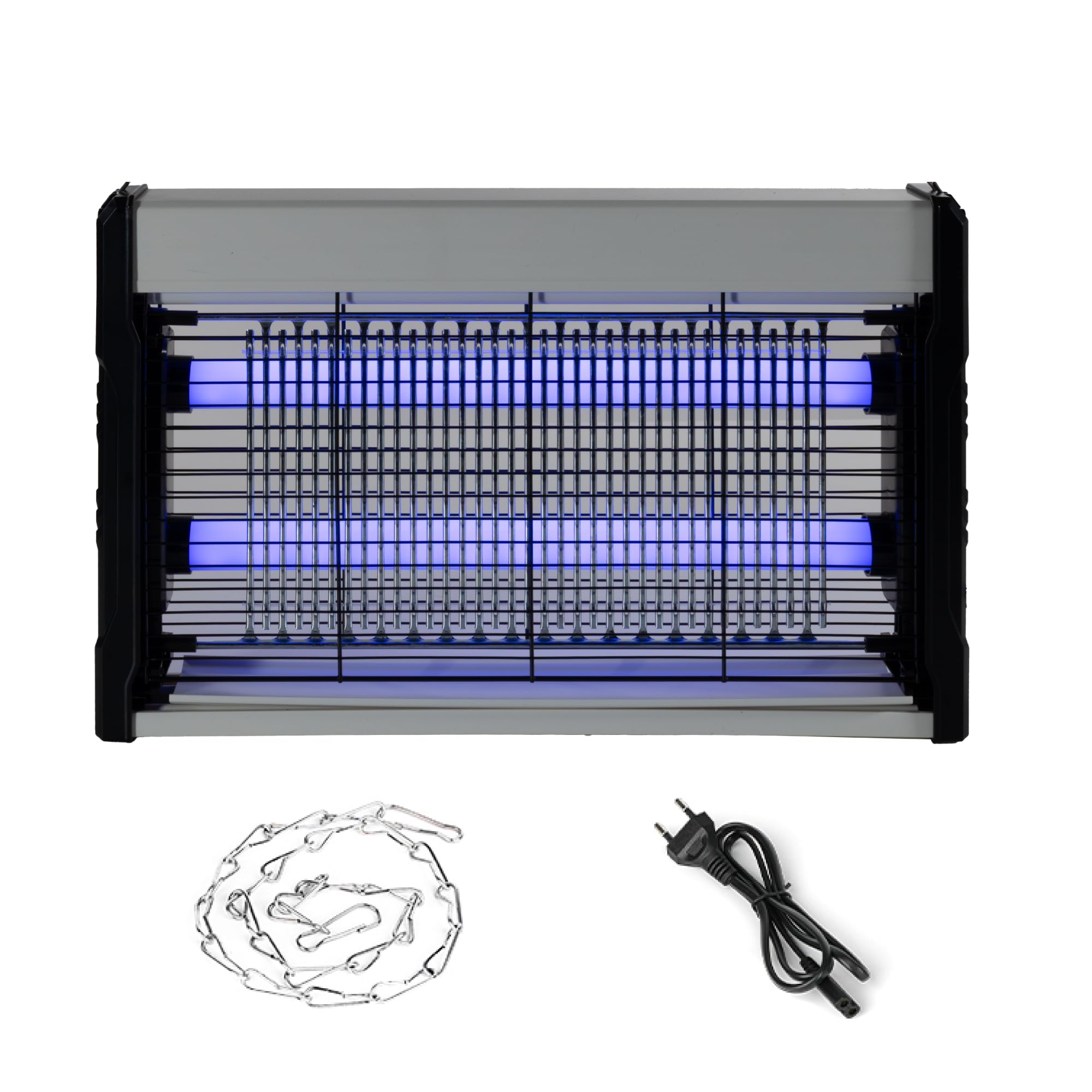 Lámpara Antimosquitos Eléctrica Enchufable - 20W UV 2900V Doble Cara – Mata Insectos con Luz Ultravioleta, Rejilla de Alta Tensión, Silenciosa y Sin Químicos, para Interiores y Exteriores