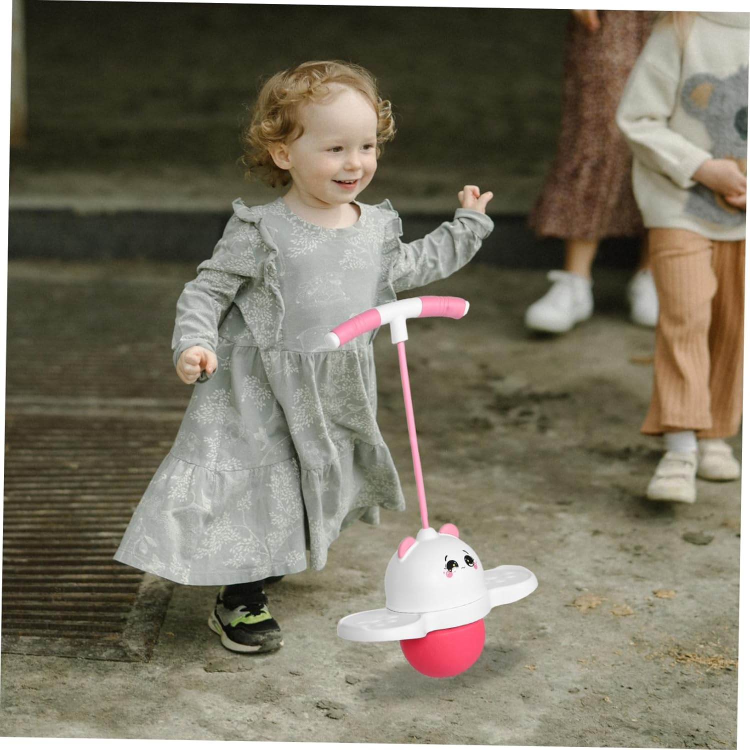 Outdoor Bouncy Ball Inflatable Rubber Hop Ball for Balance Training and Coordination Bounce for Fun Panda Design