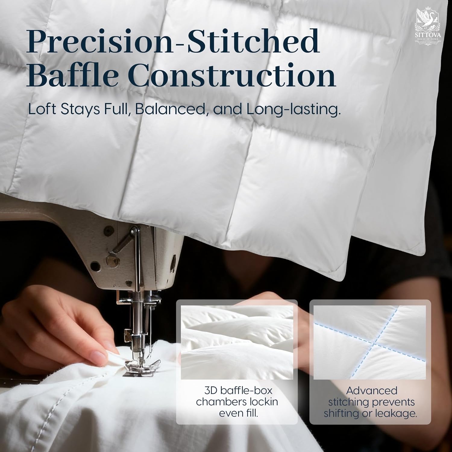 Goose Down Fiber Comforter Oversized Queen – All-Season Hotel Quality Duvet Insert, High Fill Power, Ultra Soft 100% Cotton, Box-Stitched, Breathable, Lightweight Luxurious White Bedding, 98"x 98"